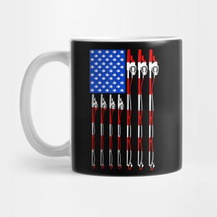 Patriotic Fishing American USA Flag Fishing Pole Mug